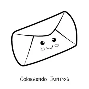 Imagen para colorear de un sobre animado