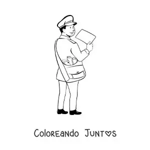 Imagen para colorear de un cartero animado