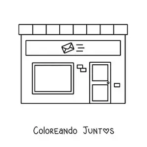 Imagen para colorear de una oficina postal