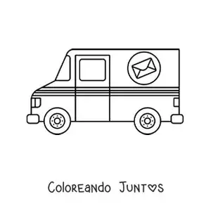 Imagen para colorear de un camión del servicio postal