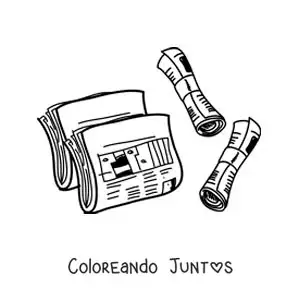 Imagen para colorear de periódicos impresos