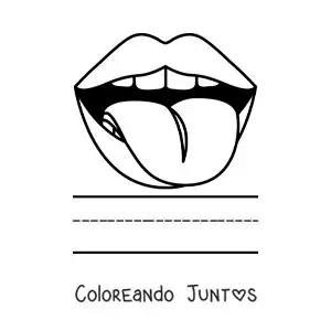Imagen para colorear de actividad educativa para niños del sentido del gusto