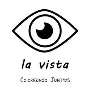 Imagen para colorear de un ojo humano como órgano de la vista