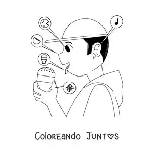 Imagen para colorear de ubicación de los 5 sentidos en el cuerpo humano