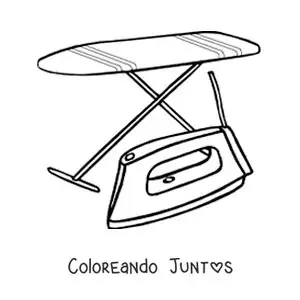 Imagen para colorear de una tabla de planchar y una plancha