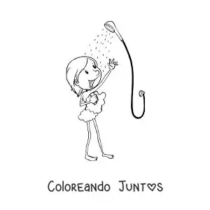 Imagen para colorear de un chico en la ducha