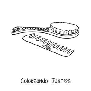 Imagen para colorear de un cepillo y un peine