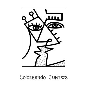Imagen para colorear de arte moderno al estilo de pablo picasso