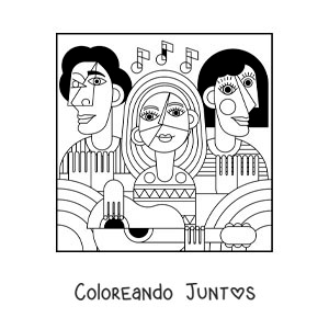 Imagen para colorear de el cubismo de picasso para niños