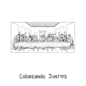 Imagen para colorear de la última cena de da vinci