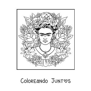 Imagen para colorear de pintura de frida kahlo