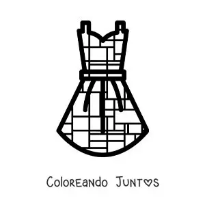 Imagen para colorear de diseño de vestido al estilo de Mondrian