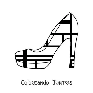 Imagen para colorear de diseño de zapato al estilo de Mondrian