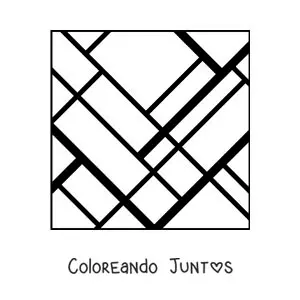 Imagen para colorear de obra de arte al estilo de Mondrian