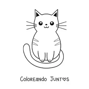 Imagen para colorear de un gato sentado
