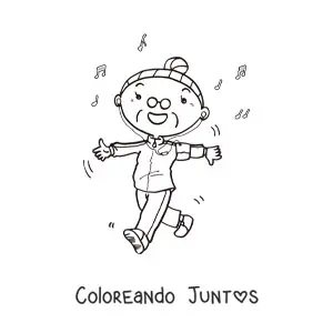 Imagen para colorear de una abuela haciendo ejercicio
