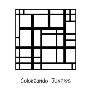 Imagen para colorear de arte al estilo de Mondrian