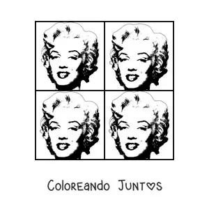 Imagen para colorear de díptico de Marilyn de Andy Warhol