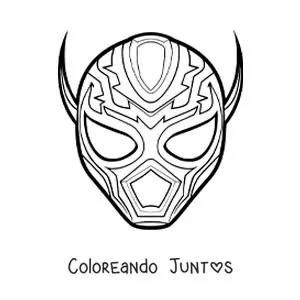 Imagen para colorear de máscara de luchador mexicano