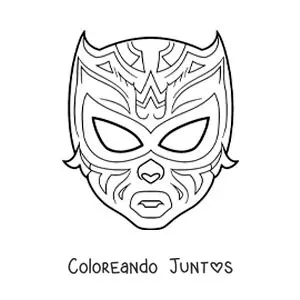 Imagen para colorear de máscara de luchador para Halloween