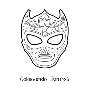 Imagen para colorear de máscara de luchador mexicano para recortar