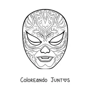 Imagen para colorear de máscara de lucha libre para disfraz de Halloween
