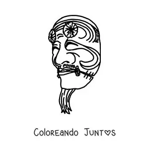 Imagen para colorear de máscara japonesa Kokushiki-jo