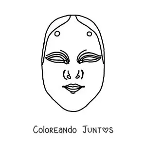 Imagen para colorear de máscara japonesa Noh
