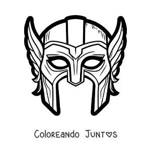 Imagen para colorear de máscara de Thor de los Vengadores
