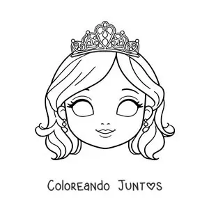 Imagen para colorear de máscara de princesa para niñas