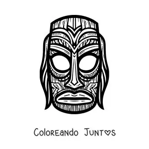 Imagen para colorear de máscara tiki