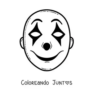 Imagen para colorear de máscara de mimo