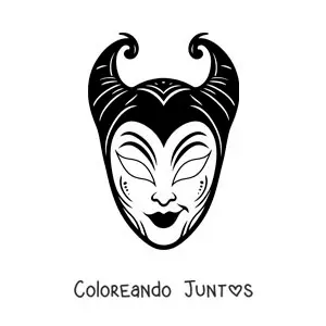 Imagen para colorear de máscara de Maléfica