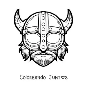 Imagen para colorear de máscara de vikingo