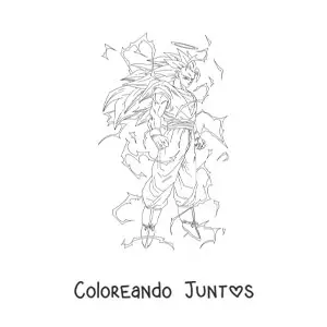Imagen para colorear de Goku en modo Super Saiyajin 3