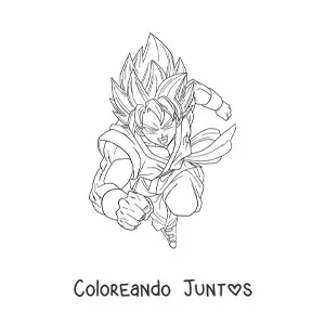 Imagen para colorear de Goku en modo Super Saiyajin Blue
