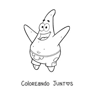 Imagen para colorear de Patricio feliz