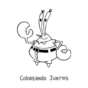 Imagen para colorear de Don Cangrejo saludando