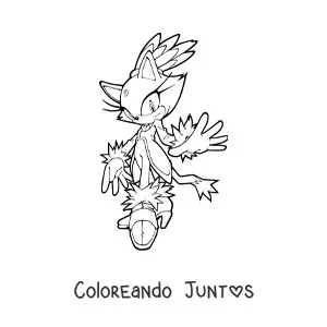 Imagen para colorear de Blaze de Sonic en pose de batalla