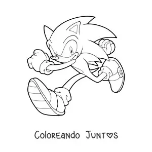 Imagen para colorear de Sonic corriendo