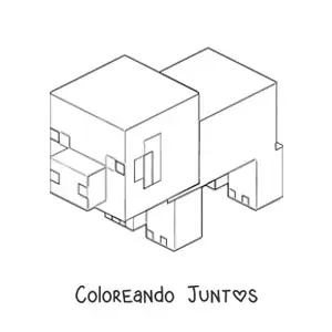 Imagen para colorear de un cerdo de Minecraft