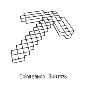 Imagen para colorear de un pico de Minecraft