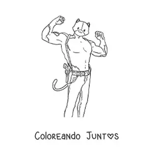 Imagen para colorear de Miáusculos de Fortnite flexionando los brazos
