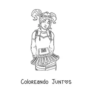 Imagen para colorear de Zoey de Fortnite con los brazos atrás