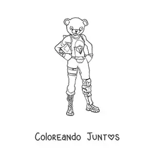 Imagen para colorear del Oso amoroso de Fortnite