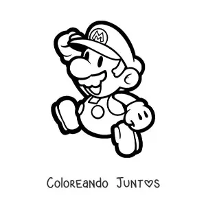 Imagen para colorear de Paper Mario saltando