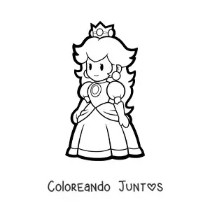 Imagen para colorear de Paper Peach de Mario Bros