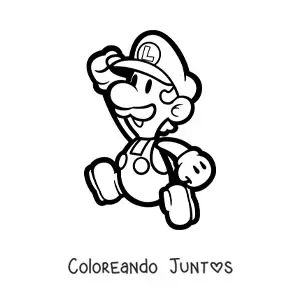 Imagen para colorear de Paper Luigi de Mario Bros
