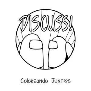 Imagen para colorear de la alerta de discusión en Among Us