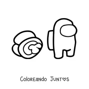 Imagen para colorear de un asesinato de Among Us